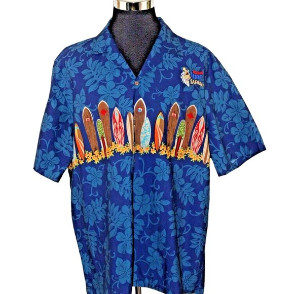 Aloha Republic 2XL Blue Surf Boards FC 2009 Surf Safari Aloha Hawaiian Shirt - Picture 1 of 9